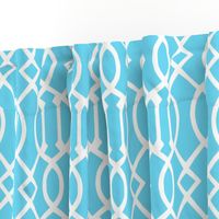 Bright Blue Trellis Large Scale