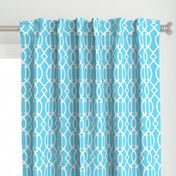 Bright Blue Trellis Large Scale