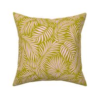 palm leaves __ olive   pink __ tropical design for beach and swim