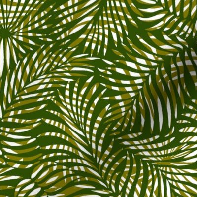 palm leaves __ olives   white __ tropical design for beach and swim