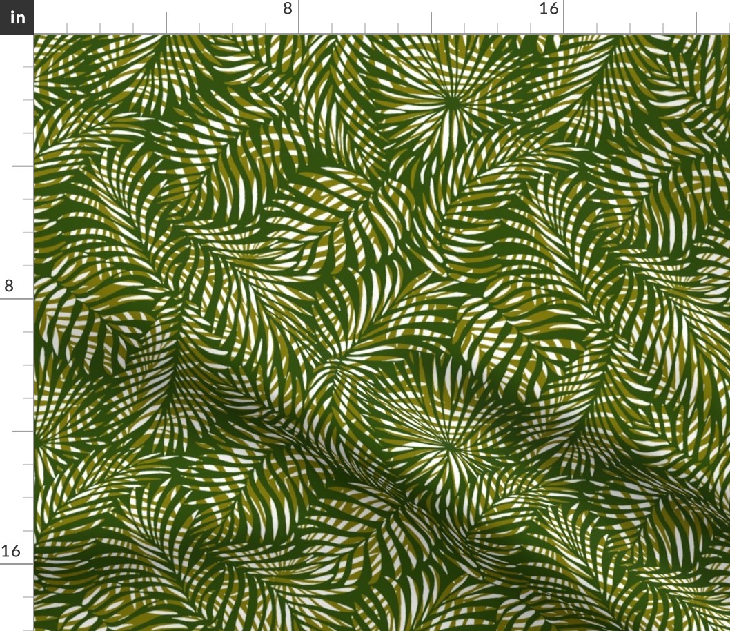 palm leaves __ olives   white __ tropical design for beach and swim