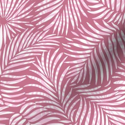  tropical palm leaves pink white beach swim