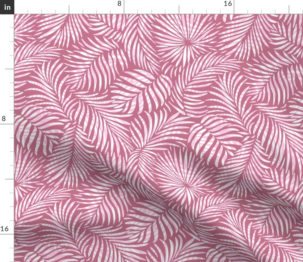  tropical palm leaves pink white beach swim