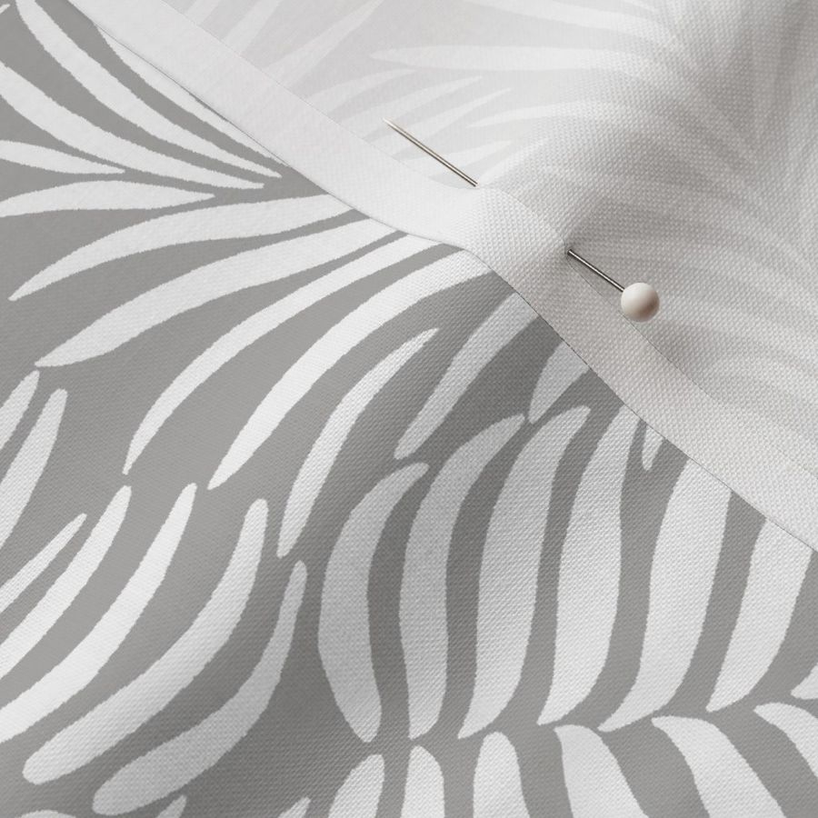 palm leaves - grey white - tropical Fabric | Spoonflower