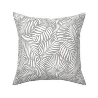 palm leaves - grey  white - tropical design