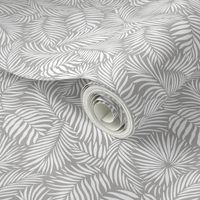 palm leaves - grey  white - tropical design