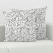 palm leaves - grey  white - tropical design