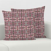 Watercolor Indian Textile Geometric Repeat Reflective Gray Pink