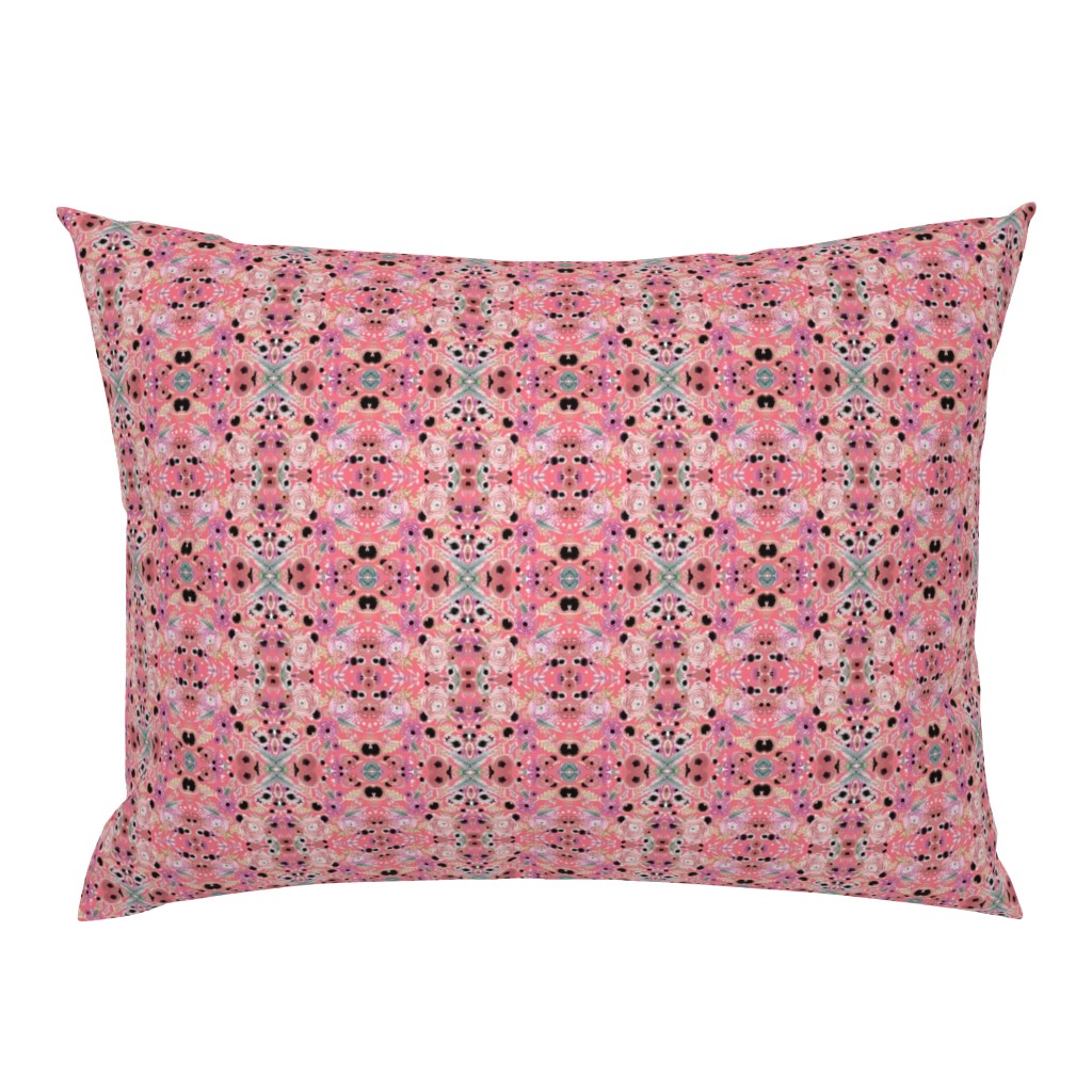 Floral Watercolor Geometric Beautiful Black Gray Pinks Lovely Wallpaper Bedding Pillow