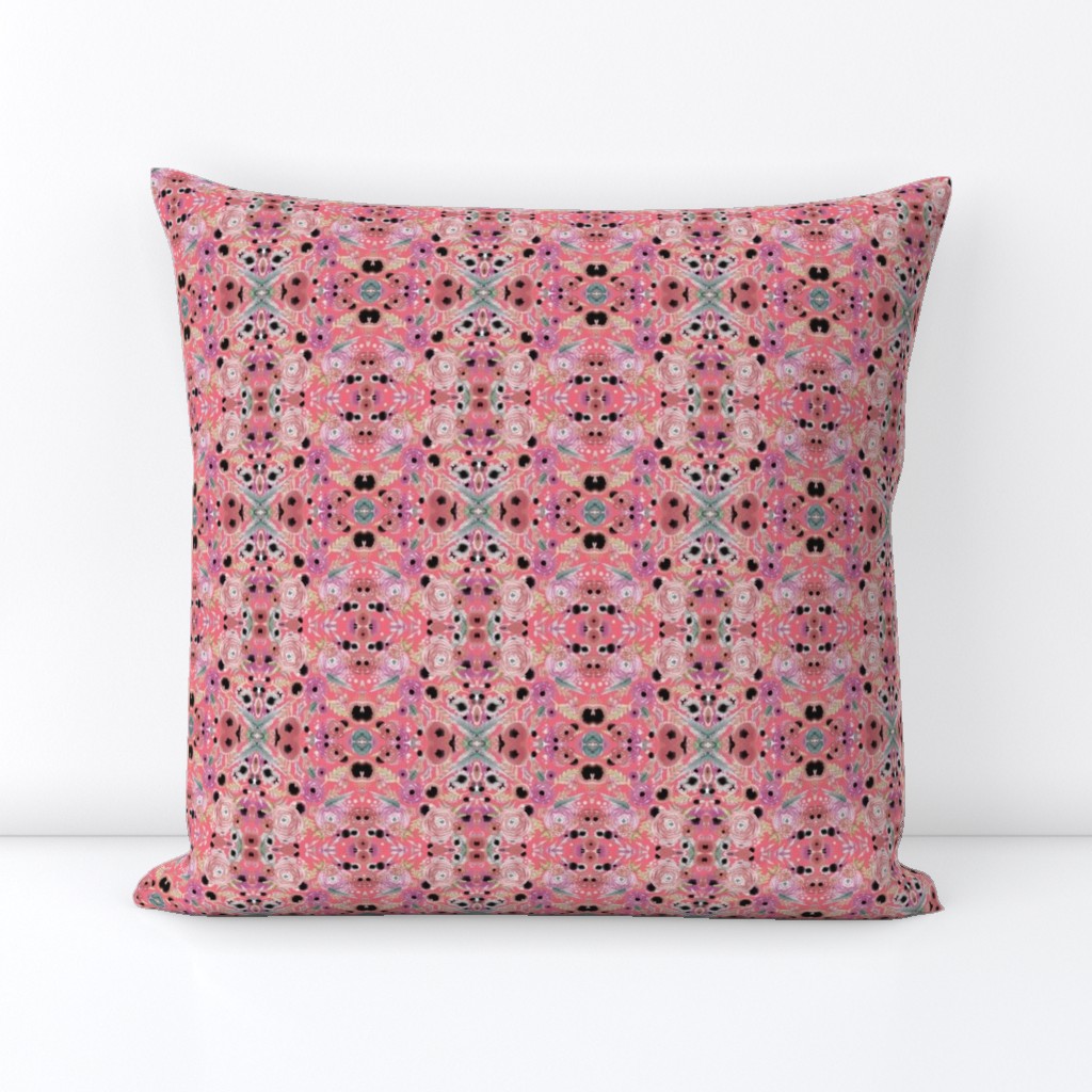Floral Watercolor Geometric Beautiful Black Gray Pinks Lovely Wallpaper Bedding Pillow