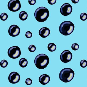 Bulles noires fond bleu - Black bubbles on blue background (15_001)