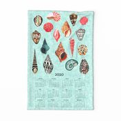 2020 shells tea towel calendar - shells by andrea lauren