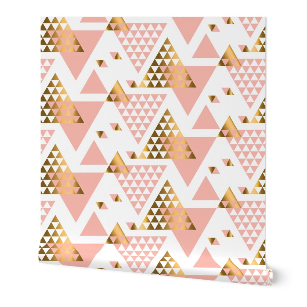 Pink & Gold Triangles 