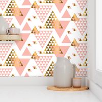 Pink & Gold Triangles 