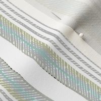 Classic French Ticking aqua and gray