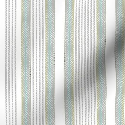 Classic French Ticking aqua and gray