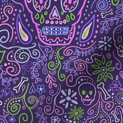 Sugar Skulls Large Purple