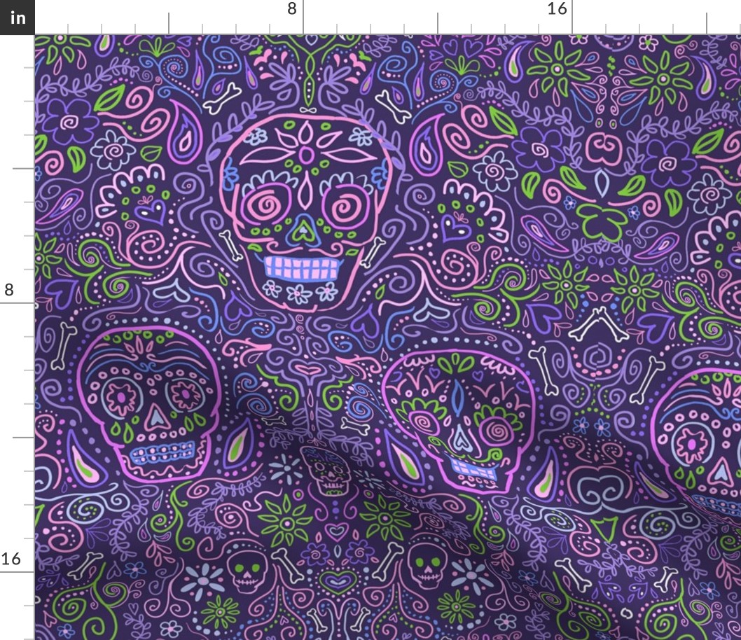 Sugar Skulls Large Purple