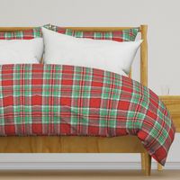 Distressed red + green (MATCHING) Stewart plaid by Su_G_©SuSchaefer