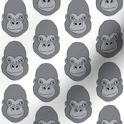 gorilla-faces on white