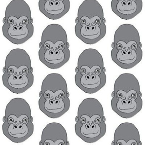 gorilla-faces on white