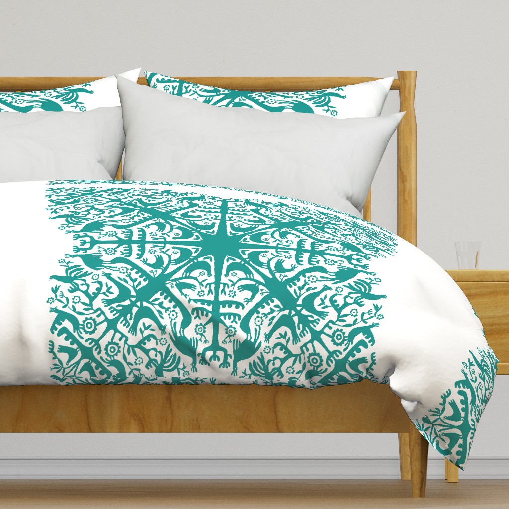 hawaiian quilt - teal