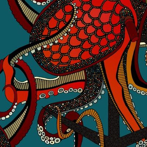 octopus ink teal large