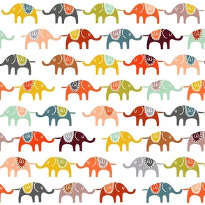 éléphants et Arbres Papier Peint Frontière Kids multicolore 