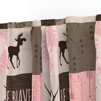 Be Brave Patchwork- Pink and Brown