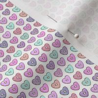 (micro scale) heart shaped donuts - valentines multi on white