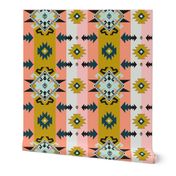 Tribal pastel Kilim with all seeing eye