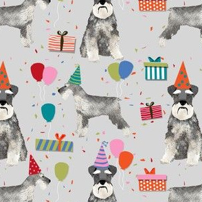 schnauzer birthday party dog breed fabric grey