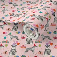 schnauzer birthday party dog breed fabric pink