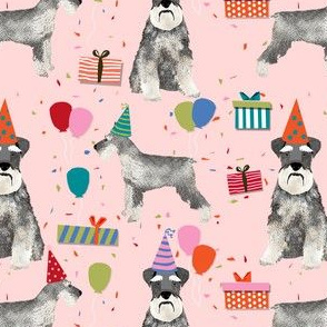 schnauzer birthday party dog breed fabric pink