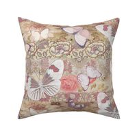 Cream Mauve BUTTERFLY medium