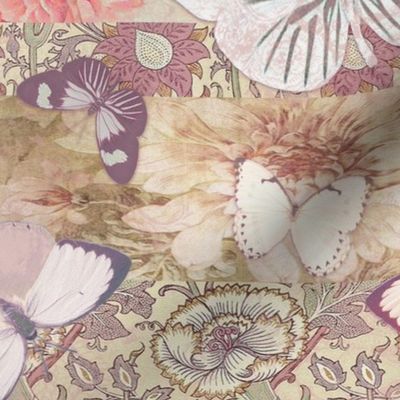 Cream Mauve BUTTERFLY medium