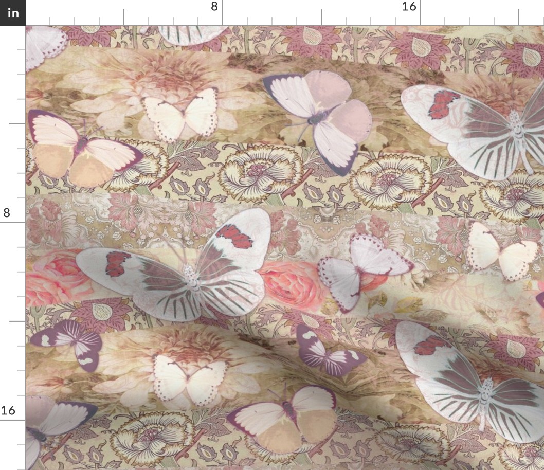 Cream Mauve BUTTERFLY medium