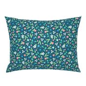 Ditsy Spring Flowers Blue - larger scale