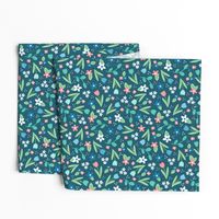 Ditsy Spring Flowers Blue - larger scale