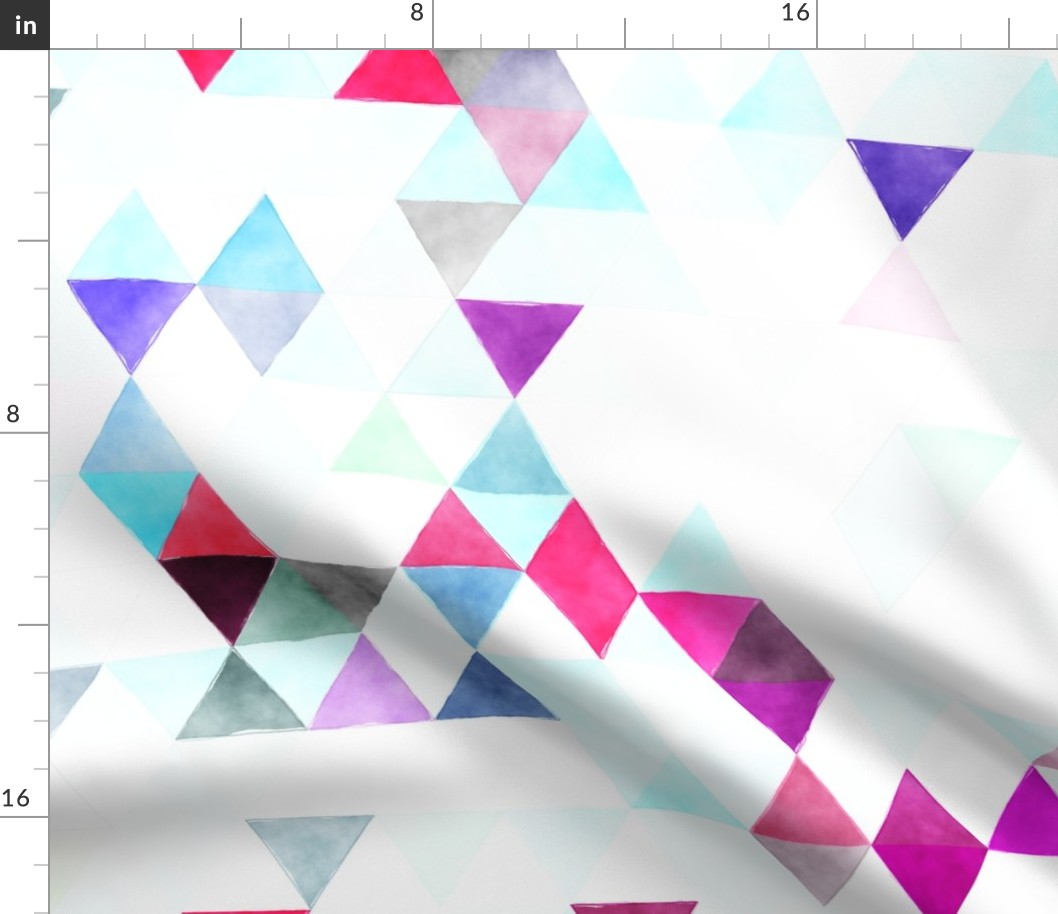 Purple, Pink, Aqua, White Triangles