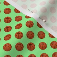 Half Inch Basketball Balls on Mint Green