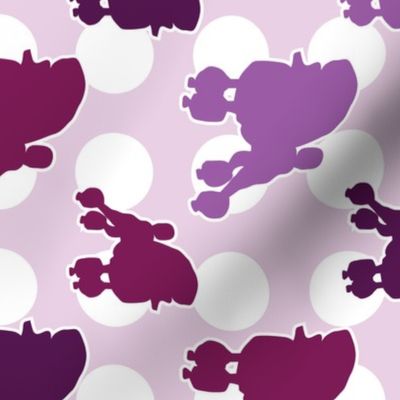Purple Poodle Polka Dot