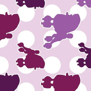 Purple Poodle Polka Dot