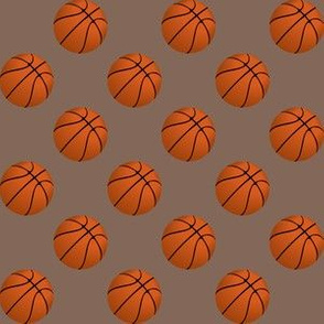 One Inch Basketball Balls on Taupe Brown