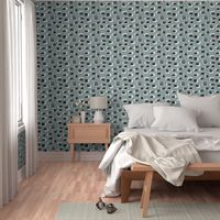 Modern abstract trend Scandinavian style brush spots and scribblings raw ink stone gray