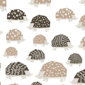 linocut hedgehog // fabric nursery kids woodland nature animals natural