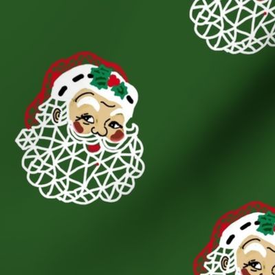 Christmas Geometric Santa in Green
