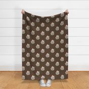 Christmas Geometric Santa in Manger Brown Brown