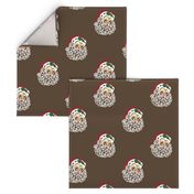 Christmas Geometric Santa in Manger Brown Brown