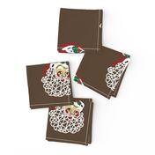 Christmas Geometric Santa in Manger Brown Brown